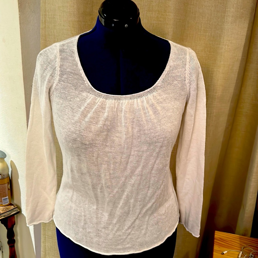 Eileen fisher white linen sweater